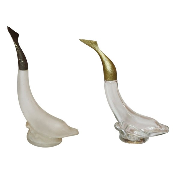 Avon Accents Vintage Avon Dolphin Miniature Decanters Bottles Cologne Perfume Collectible